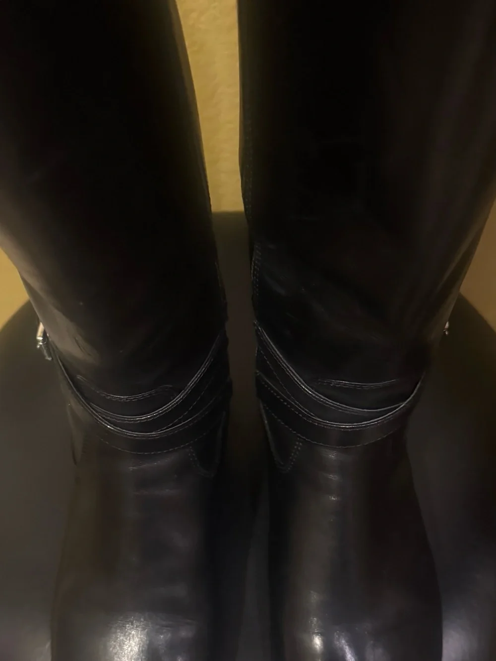Michael Kors Black Leather Over-the-Knee Riding Boots